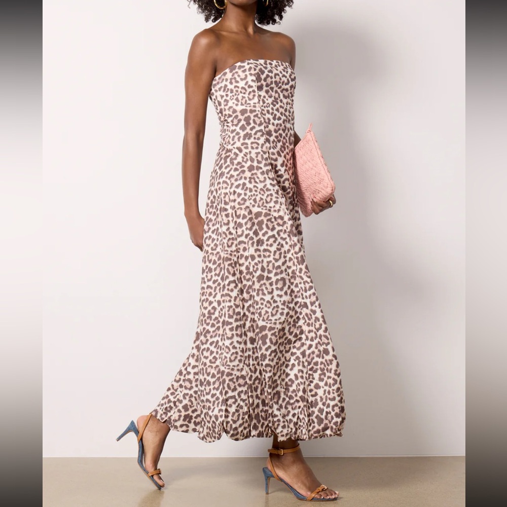 Kivari Reese Linen Strapless Maxi Dress NWT